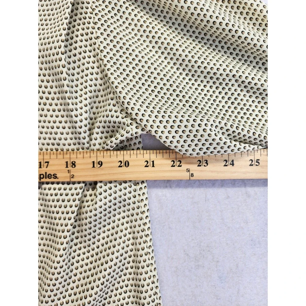 Notations Vintage Tan Black Geometric Print Long Sleeve Button Up Blouse 16